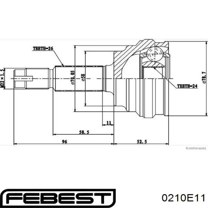 Comprar 0210E11 Febest Junta homocinetica
