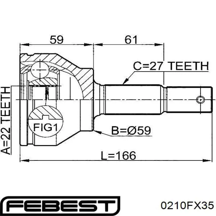 Comprar 0210FX35 Febest Junta homocinetica