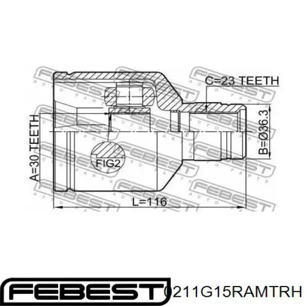 0211G15RAMTRH Febest junta homocinética interior delantera derecha