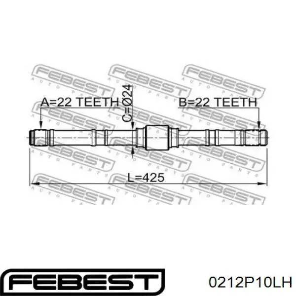 Comprar 0212P10LH Febest Semieje delantero izquierdo
