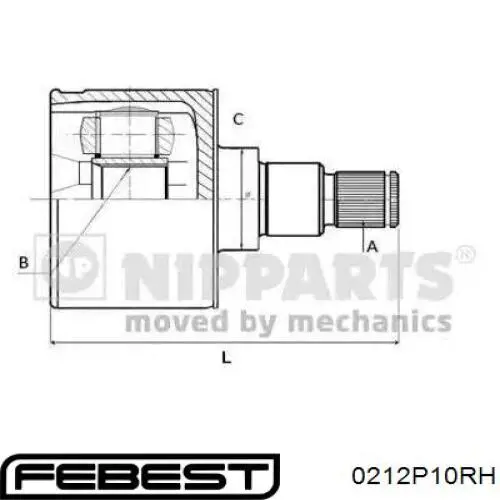Semieje delantero derecho Febest 0212P10RH precio, desde 52,28 EUR