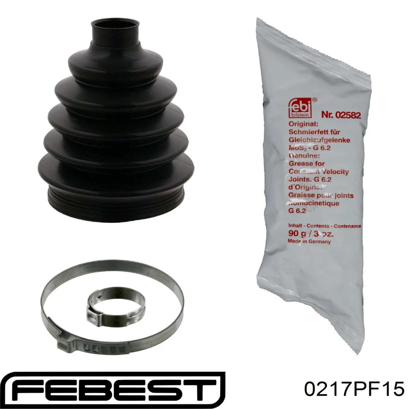 0217PF15 Febest fuelle, árbol de transmisión delantero exterior