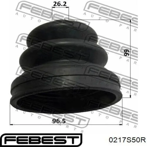 0217-S50R Febest fuelle, árbol de transmisión trasero exterior