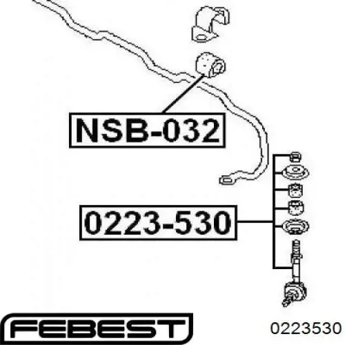0223-530 Febest soporte de barra estabilizadora delantera
