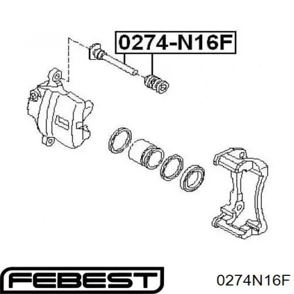 Guía de la pinza delantera FEBEST 0274N16F