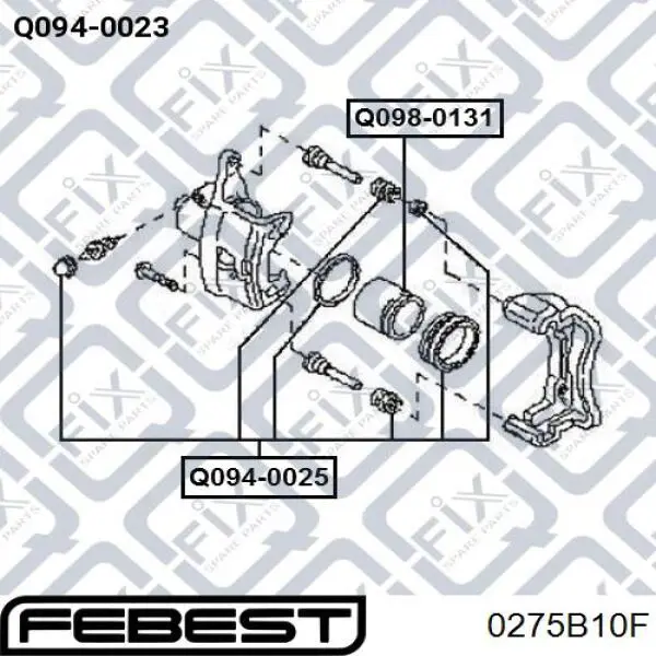 Comprar 0275B10F Febest Kit de reparación de pinzas de freno
