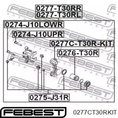 Comprar 0277CT30RKIT Febest Soporte de la pinza de freno trasera