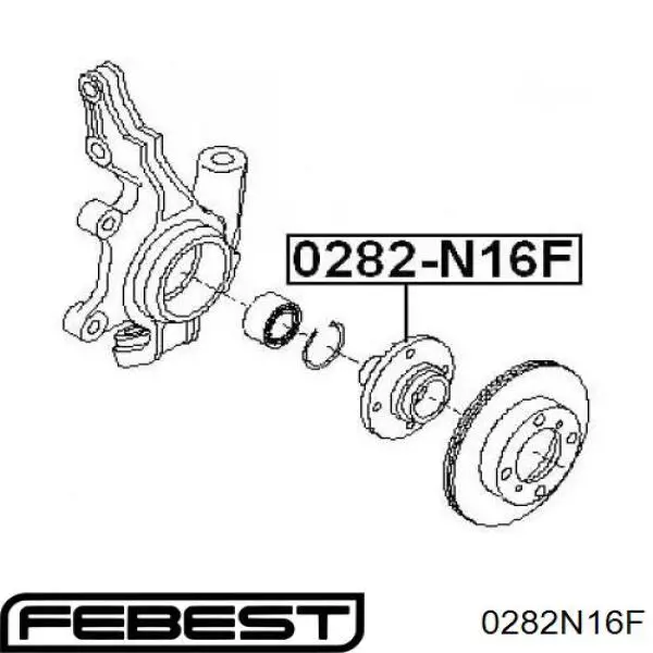 0282-N16F Febest cubo de rueda delantero