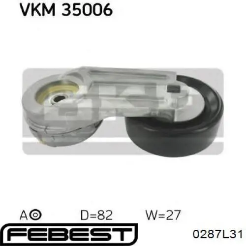 Comprar 0287L31 Febest Polea tensora, correa poli V