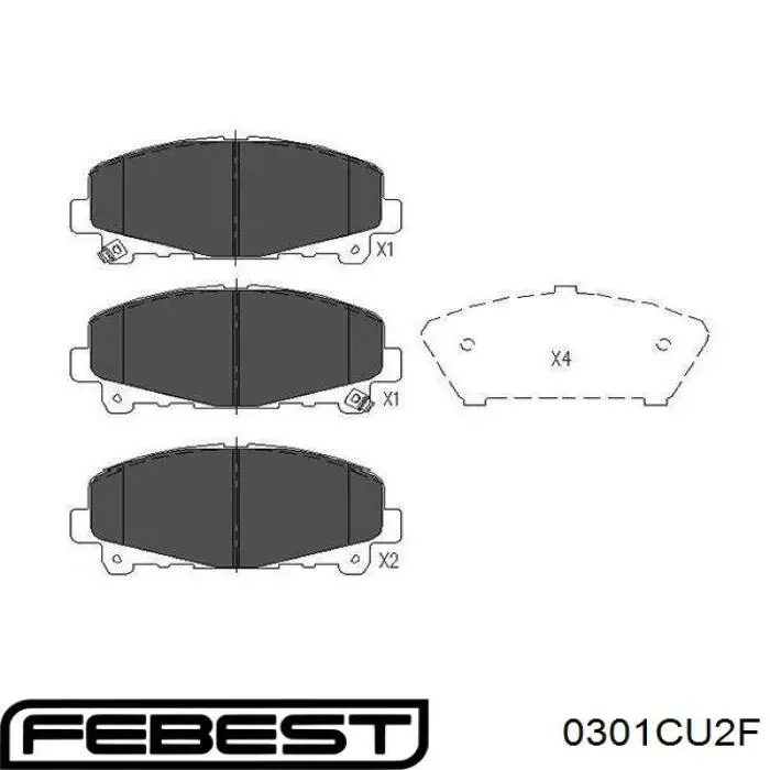 0301-CU2F Febest pastillas de freno delanteras