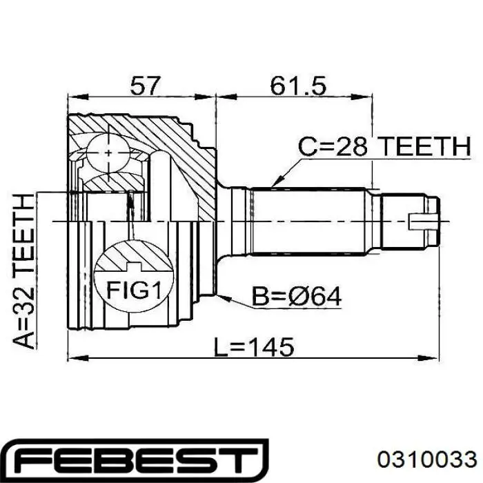 Junta homocinetica 0310033 Febest
