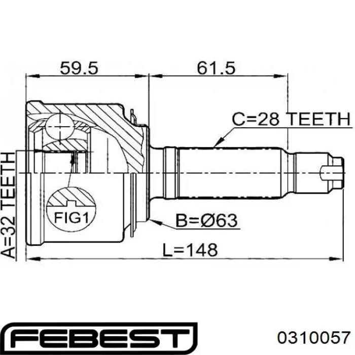 Comprar 0310057 Febest Junta homocinetica