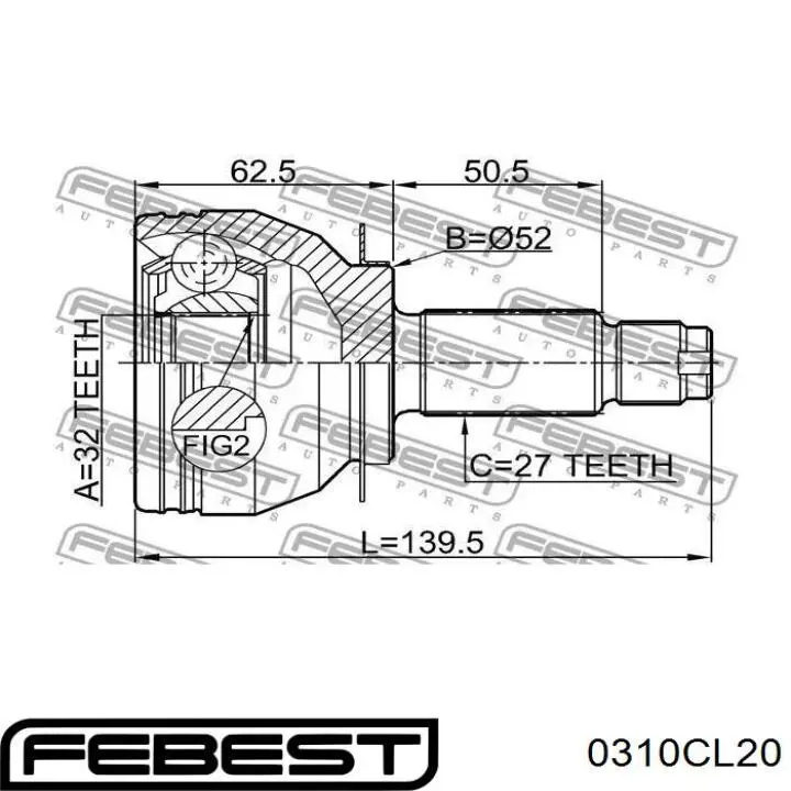 Junta homocinetica 0310CL20 Febest