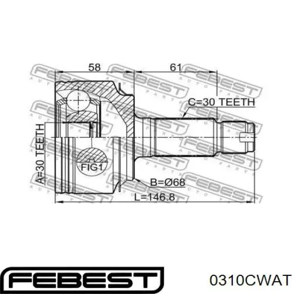 Comprar 0310CWAT Febest Junta homocinetica