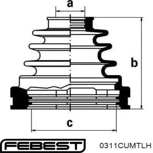 Junta homocinética interna delantera izquierda 0311CUMTLH Febest