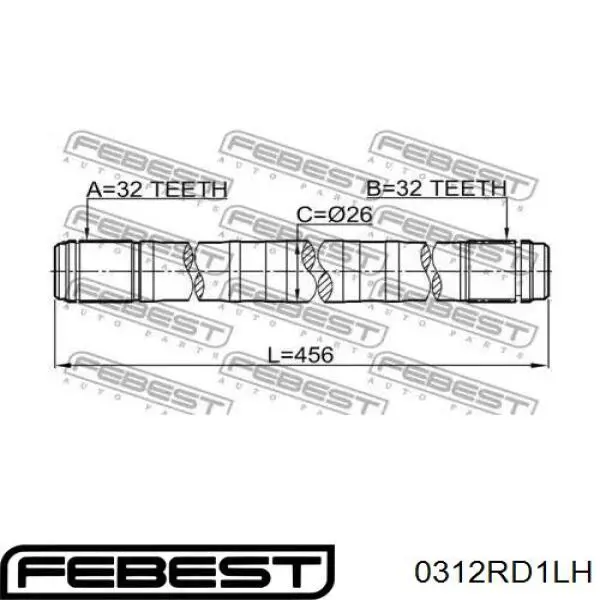 Soporte izquierdo del motor 0312RD1LH Febest