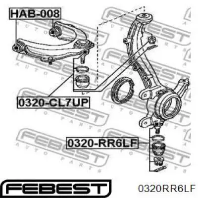 0320RR6LF Febest rótula de suspensión inferior