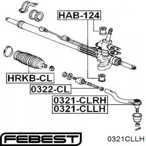 0321CLLH Febest rótula barra de acoplamiento exterior