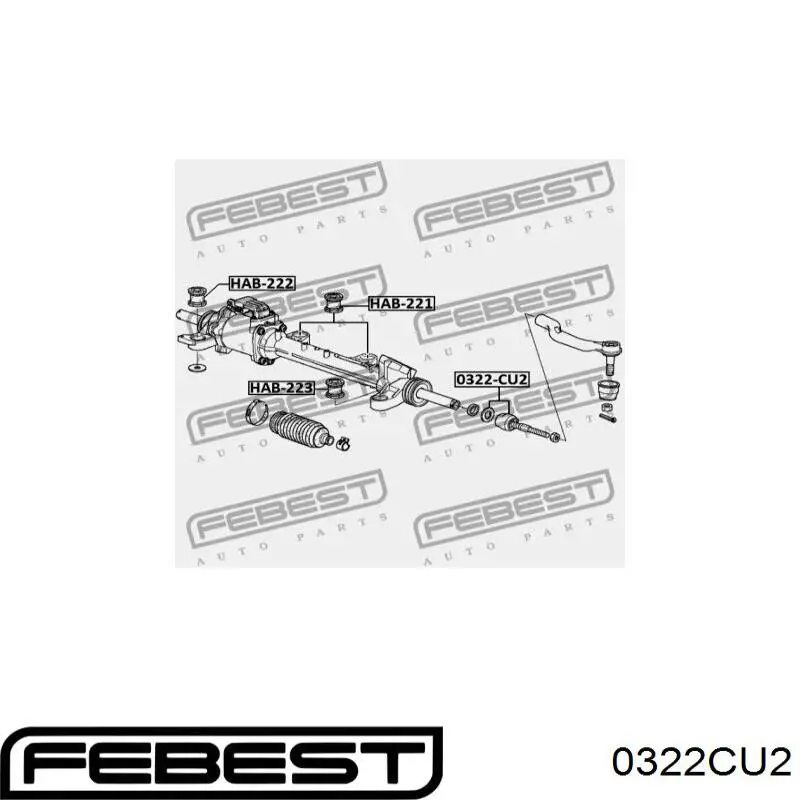 Barra de acoplamiento 0322CU2 Febest