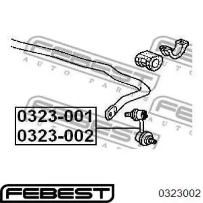 0323002 Febest barra estabilizadora delantera izquierda