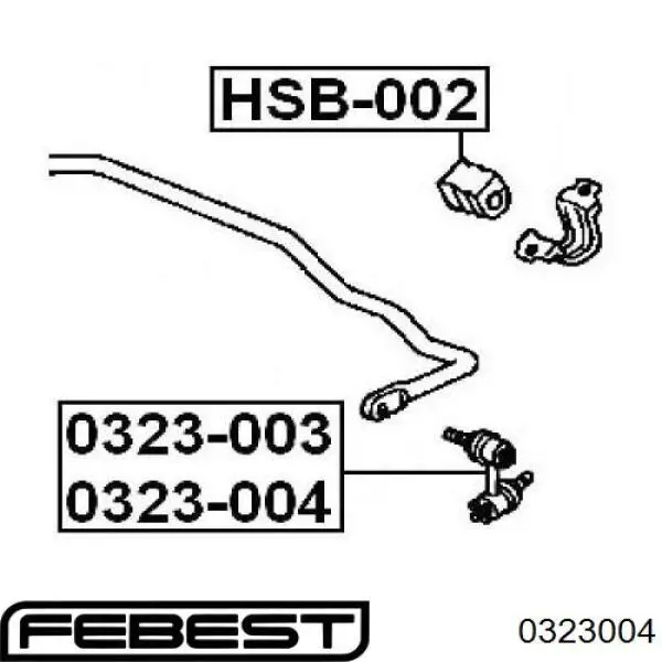 0323-004 Febest barra estabilizadora trasera izquierda