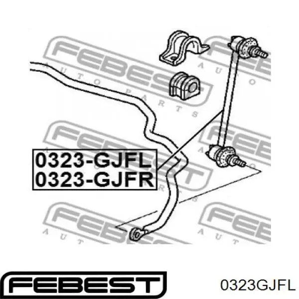 0323GJFL Febest soporte de barra estabilizadora delantera