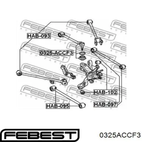 Comprar 0325ACCF3 Febest Brazo superior de suspensión trasera izquierdo/derecho