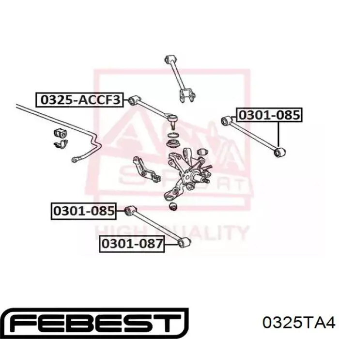 0325-TA4 Febest brazo suspension inferior trasero izquierdo/derecho