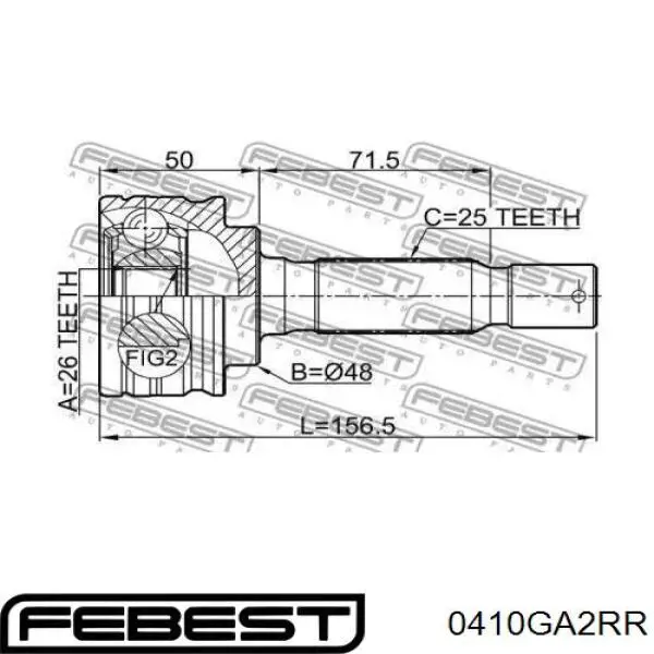 851033 GSP junta homocinética exterior delantera