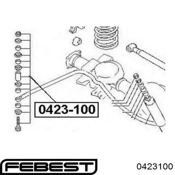 0423100 Febest soporte de barra estabilizadora delantera