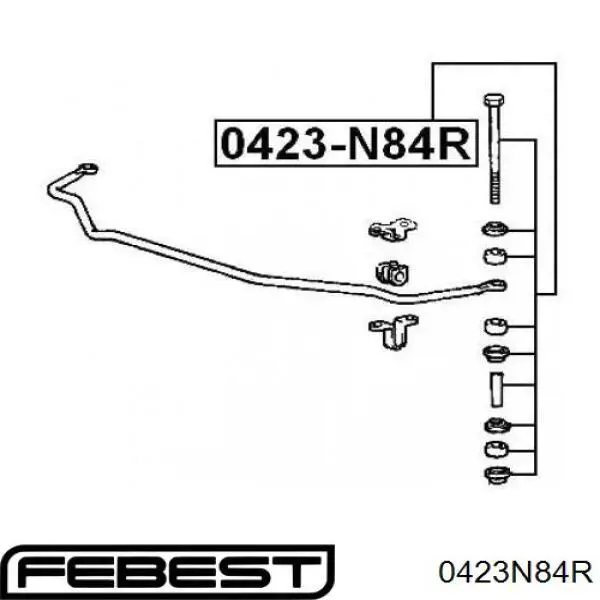 0423-N84R Febest soporte de barra estabilizadora trasera