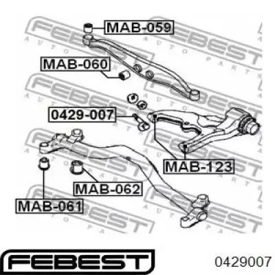 Perno de fijación, brazo oscilante Inferior Trasero,Interior para Mitsubishi Space Wagon (N3W, N4W)
