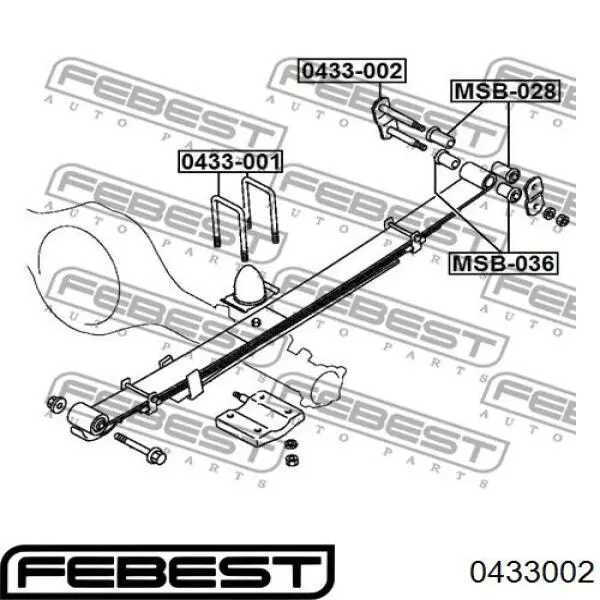 Gemela de ballesta trasera Febest 0433002 precio, desde 20,84 EUR