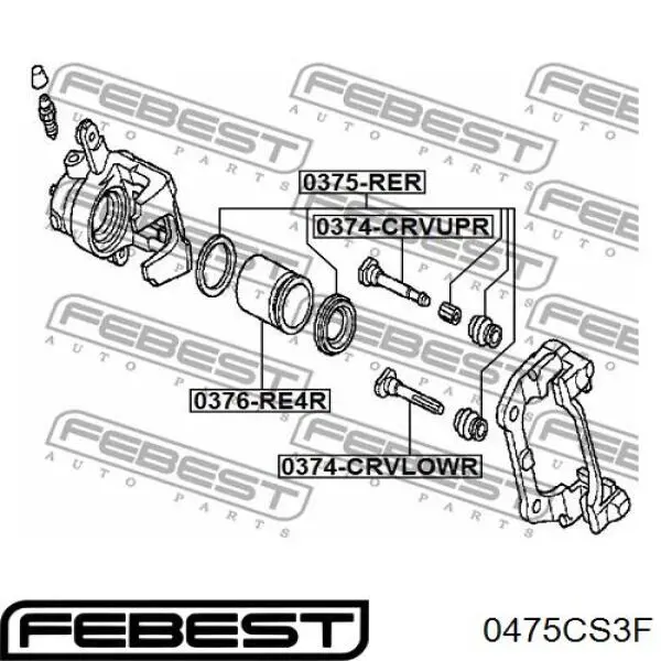 0475-CS3F Febest juego de reparación, pinza de freno delantero