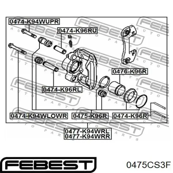 Comprar 0475CS3F Febest Kit de reparación de pinzas de freno