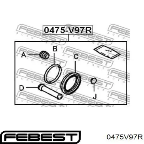 Juego de reparación, pinza de freno trasero para Mitsubishi Pajero (V90)