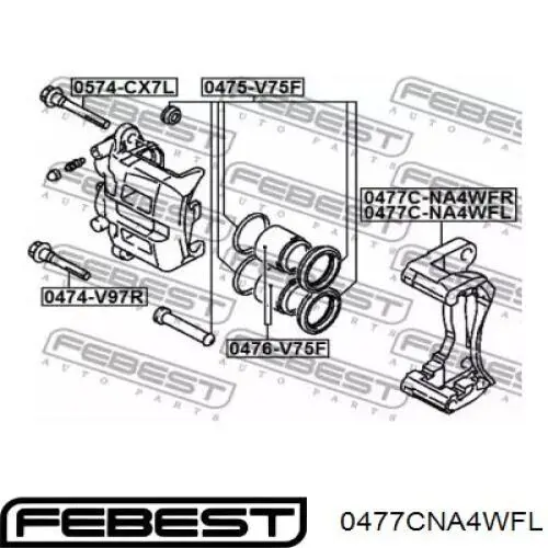 Soporte de la pinza de freno delantera 0477CNA4WFL Febest