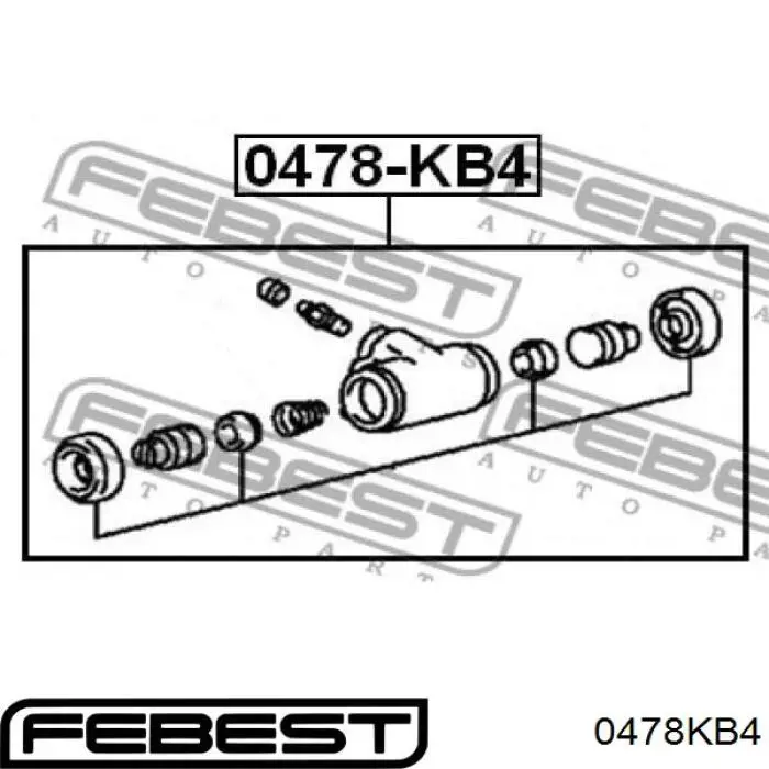 0478KB4 Febest cilindro de freno de rueda trasero