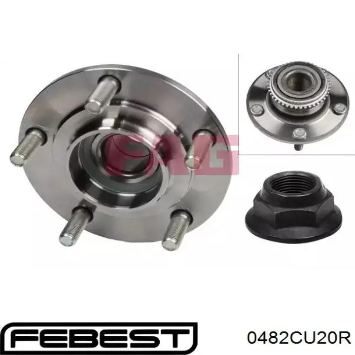 0482-CU20R Febest cubo de rueda trasero