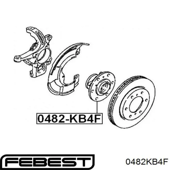 0482-KB4F Febest cubo de rueda delantero