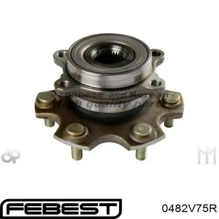 Cubo de rueda trasero 0482V75R Febest