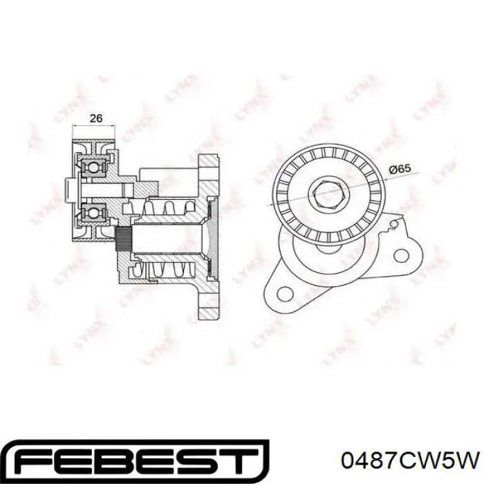 Rodillo tensor Febest 0487CW5W
