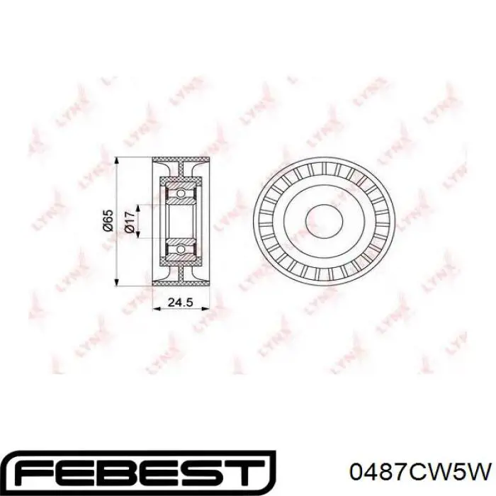 Comprar 0487CW5W Febest Polea tensora, correa poli V