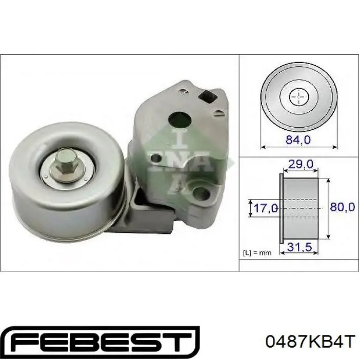 Polea tensora correa poli V 0487KB4T Febest