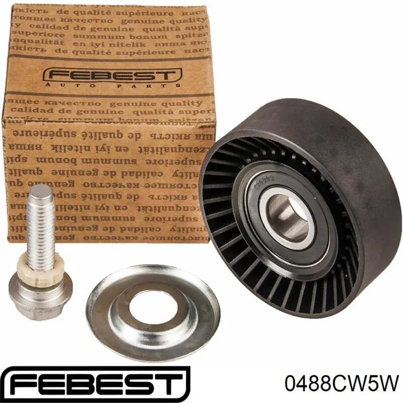 Comprar 0488CW5W Febest Polea inversión/guía, correa poli V