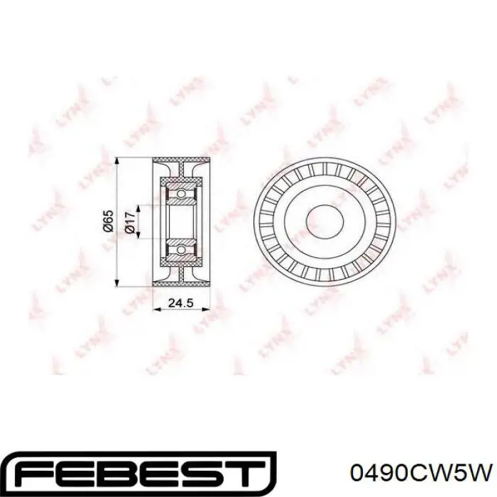 Tensor de correa poli V 0490CW5W Febest