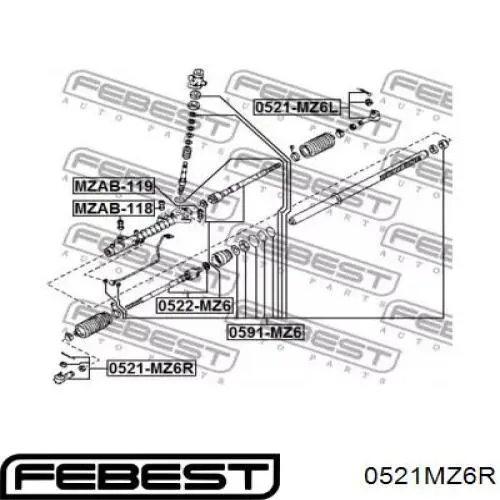 Rótulas de dirección Febest 0521MZ6R