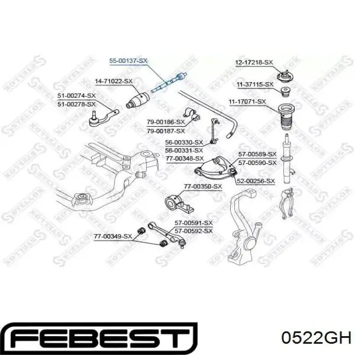 Barra de acoplamiento 0522GH Febest