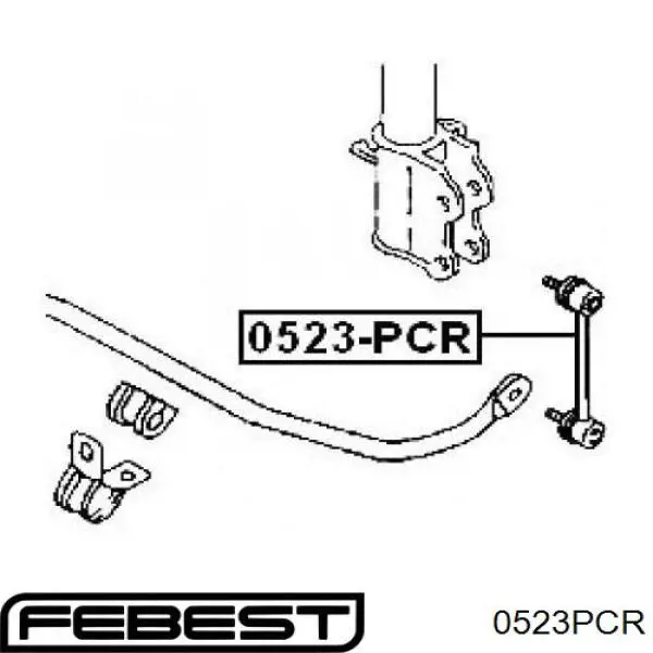 0523PCR Febest soporte de barra estabilizadora trasera