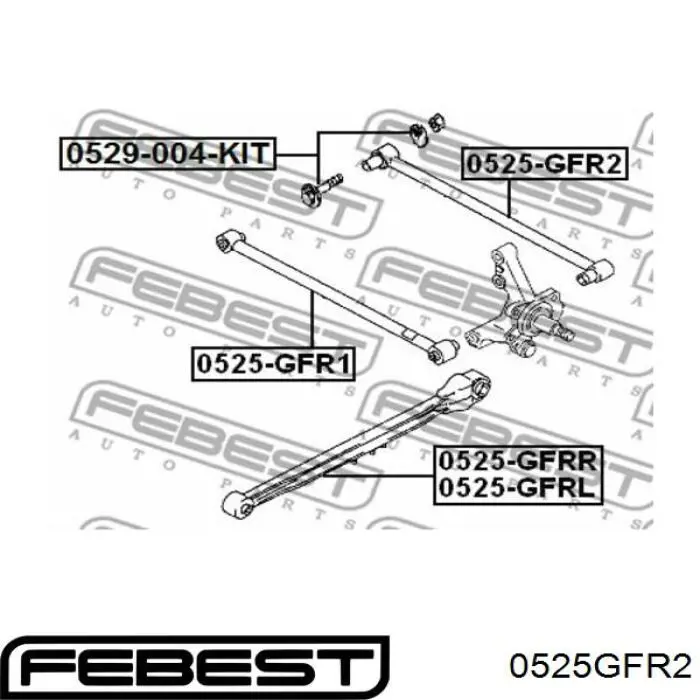 Comprar 0525GFR2 Febest Brazo transversal derecho de suspensión trasera